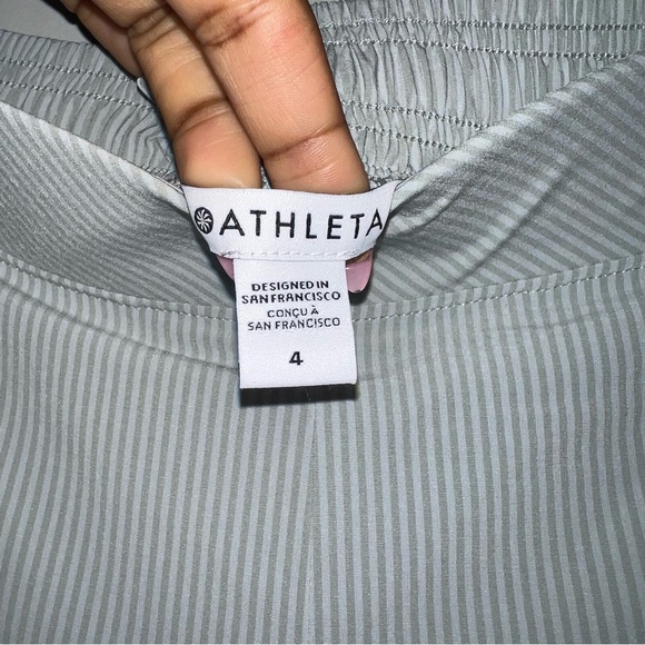 Athleta Brooklyn Striped Light Green Joggers - Picture 6 of 7